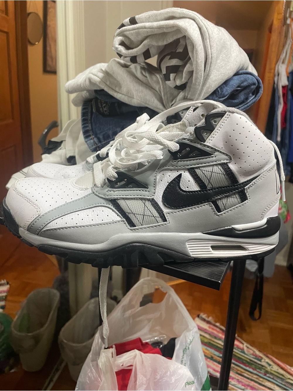 Nike' White and Black High-Top Sneakers